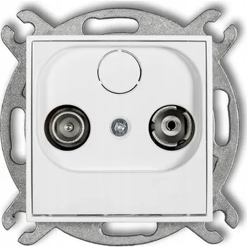 Elektrická zásuvka Karlik Mini bílá - zásuvka RTV koncová MG2K