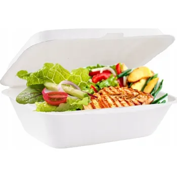 Jednorázové nádobí Jednorázová jednokomorová menubox krabička na oběd | cukrová třtina | 50 ks