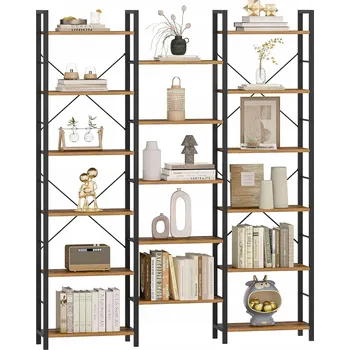 regál Regál Hzuaneri 158 cm x 186 cm x 24 cm černý, odstíny hnědé