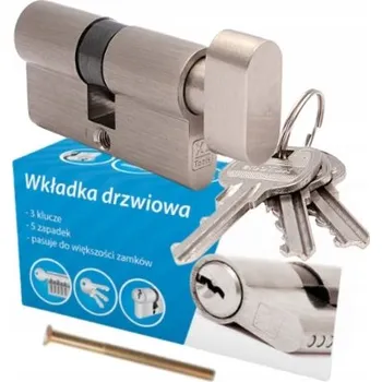 Vložka do dveří VLOŽKA DO ZÁMKU S KNOFLÍKEM 35/30G DVEŘNÍ VLOŽKA CYLINDRICKÁ NIKL 3 KLÍČE