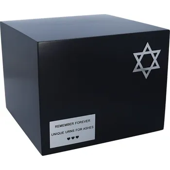 Smuteční dekorace Urna s Davidovou hvězdou, Židovská pohřební urna, Urna na popel, Kremace