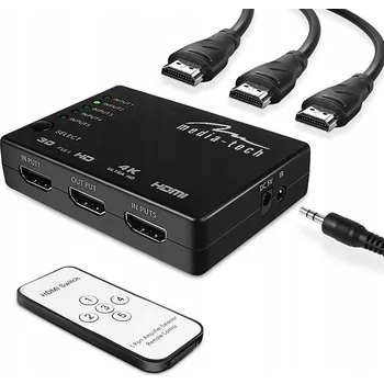 Video kabel HDMI zásuvka – HDMI zásuvka Media-tech HDMI switch MT5207