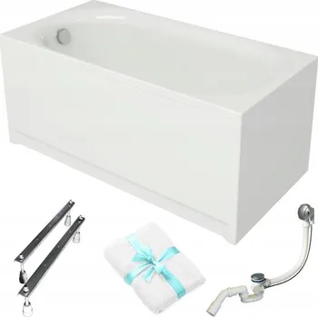 Vana Obdélníková vana Cersanit Octavia 140x70 cm + bílý krycí panel, sifon a nožičky