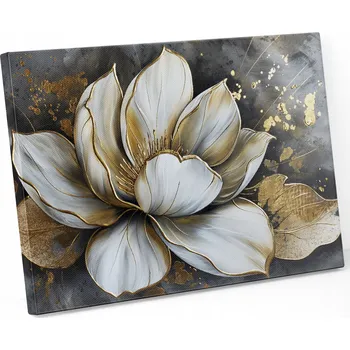 Obraz Obraz na plátně DO OBÝVÁKU 100x70 VZORY ZLATO KVĚT GLAMOUR