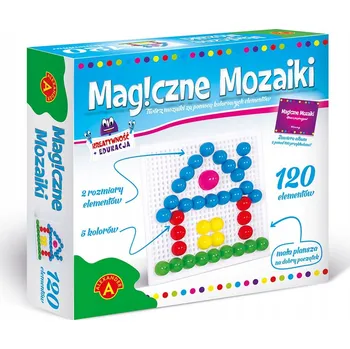 Desková hra Společenská hra Magické Mozaiky 120 dílků - dětská knoflíková mozaika, logická skládačka Alexander