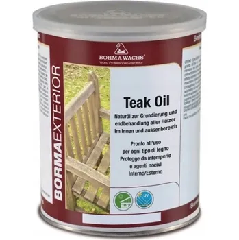 Olej na dřevo Teakový olej na dřevo bezbarvý Borma Wachs Teak Oil 1L