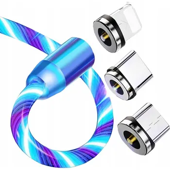 Datový kabel Kabel Koanni USB – USB typ C / microUSB / Lightning 2 m modrý