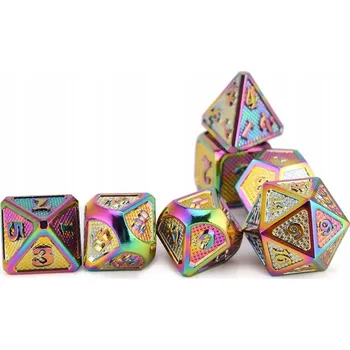Příslušenství k deskovým hrám DRAKU, JSI KRÁSNÝ SADA 7 KOVOVÝCH RPG KOSTEK