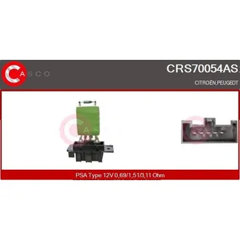 Ventilátor topení a klimatizace Odpor, vnitřní tlakový ventilátor CASCO CRS70054AS