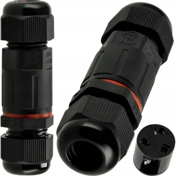 Vodotěsná kabelová spojka IP68, krabice CSJ 3x1,5 mm², 8 mm, 16 A, 250 V