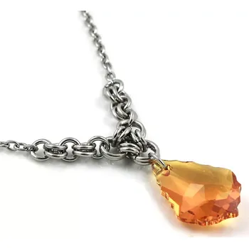 Náhrdelník Náhrdelník Swarovski baroko Topaz v kroužcích