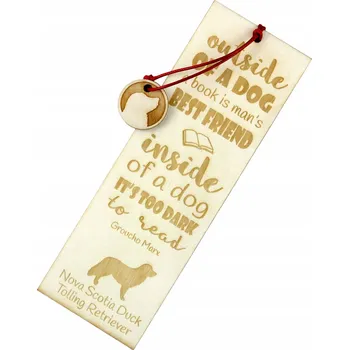 Doplněk ke knize Novoskotský retriever - gravírovaná záložka do knihy se psem, jméno psa