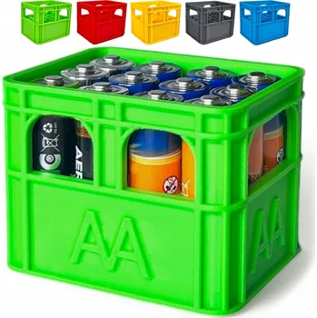 Úložný box Organizér na baterie AA AKU Krabička pouzdro na baterky PALUŠKY Kajawis