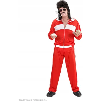 Karnevalový kostým Kostým tepláková souprava ve stylu teplákovka 80. a 90. let červená disco polo XXL