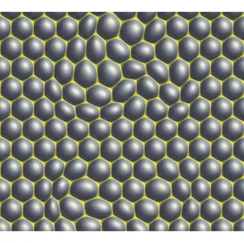 Tapeta Vliesová tapeta geometrický 3D vzor grafit limetka 32720-1