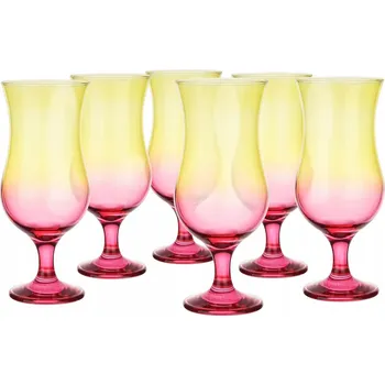 Sklenice Sada 6 Ks koktejlových Skleničky GLASMARK Colorful Pink na drink 420ml