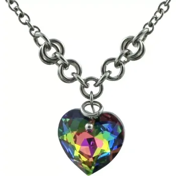 Náhrdelník Náhrdelník Swarovski srdce medium v kroužcích