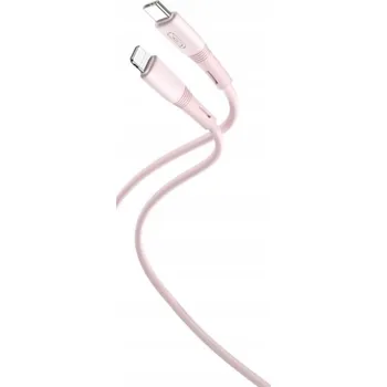 Datový kabel Kabel XO USB-C - Apple Lightning 1 m růžový