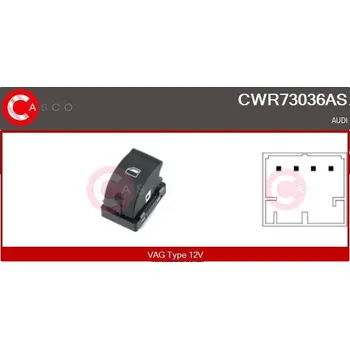 Spínač, zvedací zařízení oken CASCO CWR73036AS