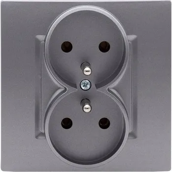 Elektrická zásuvka Polmark ROSA Dvojitá zásuvka s uzemněním, kompletní