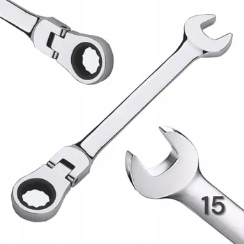 Klíč Očkoplochý klíč s ráčnou A KLOUBEM oboustranný lámací CRV 15 mm