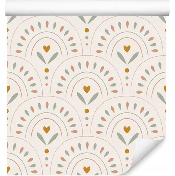 Fototapeta Tapeta na zeď do dětského pokoje Ornamenty ve stylu BOHO Srdíčka