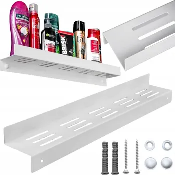 Koupelnový nábytek ŠEDÁ ZÁVĚSNÁ POLICE DO KOUPELNY POD SPRCHU, REGÁL NA KOSMETIKU