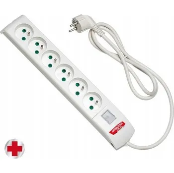 Napájecí kabel Prodlužovací Kabel lištový F-Elektro 3 m, 6 ks zásuvek, bílý