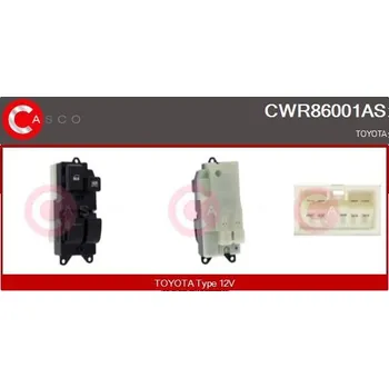 Spínač, zvedací zařízení oken CASCO CWR86001AS