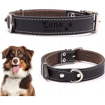 Obojek pro psa Kožený obojek pro psa s gravírováním DOGESTE vel. L