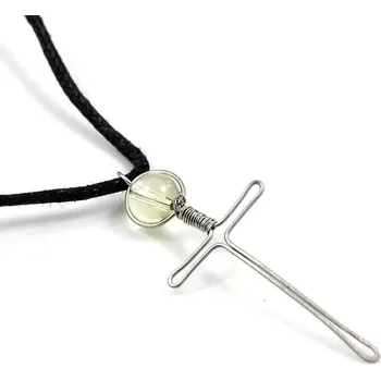 Náhrdelník Meč-kříž na krk citrín