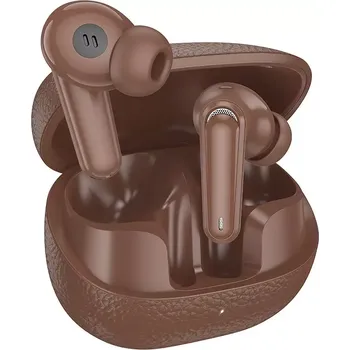 Handsfree HOCO bezdrátová sluchátka bluetooth TWS EQ23 hnědá