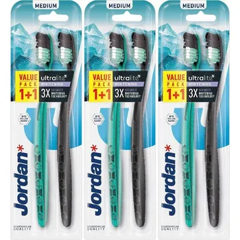 Zubní kartáček Manuální Kartáček na Zuby Jordan Ultralite Whitening Medium 3x2-Pack