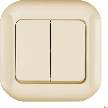 vypínač TOPAZ-BIS Dvojitý vypínač lustrový BÉŽOVÝ (béžový)
