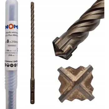 Vrták Vrták vidiový SDS-Plus ARNOLD 8x210mm, 4břitý, na železobeton a betonu NOMI