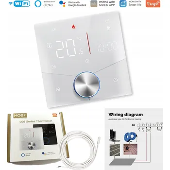 Termostat Termostat Elektryczne Ogrzewanie podłogowe 16A WIFI TUYA Ekran LCD Biały