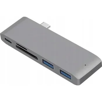 USB hub Adaptér HUB USB C rozbočovač microSD SD + nálepka