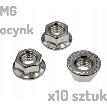 Matice Přírubová matice M6 pozinkovaná DIN 6923 x10 kusů