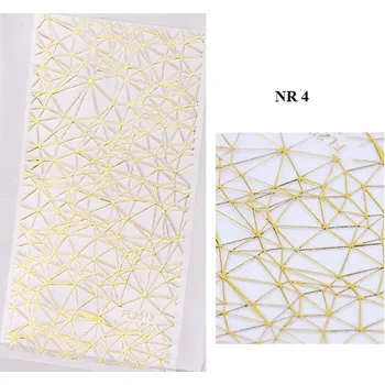 Samolepky na nehty geometrické, zlaté | VZOR 4