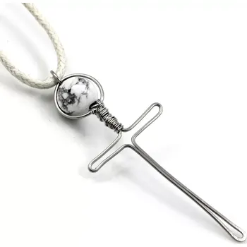 Náhrdelník Meč-kříž na krk magnezit