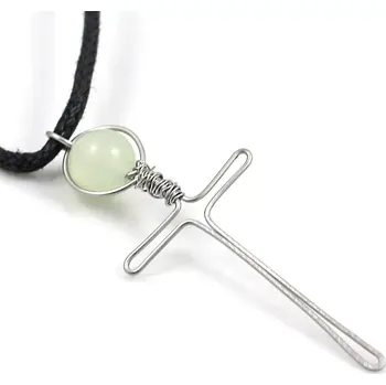 Náhrdelník Meč-kříž na krk serpentinit