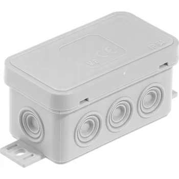 Elektroinstalační krabice Hermetická krabička IP-54 nástěnná V8 ŠEDÁ 80x45x41