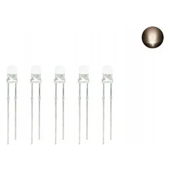 Polovodič LED dioda 3mm bílá čirá x 5ks