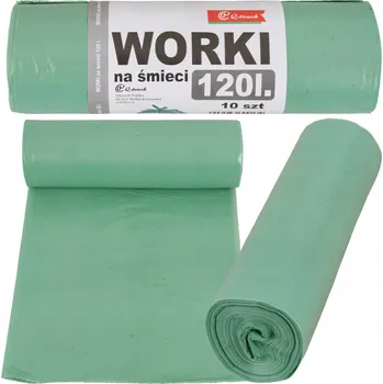 Pytle na odpadky PYTLE NA ODPADKY LDPE SILNÉ ODOLNÉ 120L ZELENÉ 10 Ks