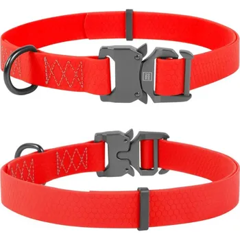 Obojek pro psa Vodě odolný obojek WAU DOG červený Obvod krku:: 31-49cm, šířka: 25mm