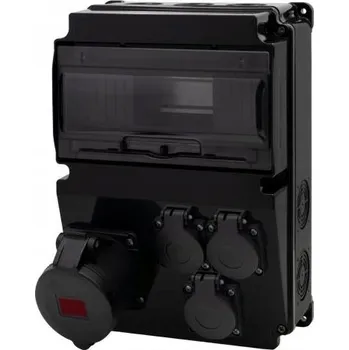 Elektrická zásuvka Černý rozvaděč LAGO 10M SCENIC - zásuvky rovné 32A/5P, 3x230V F3.2666