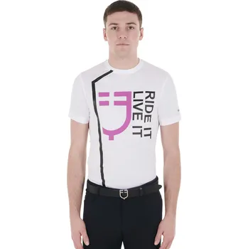 Pánské tričko EQUESTRO Triko Purple Logo Equestro, pánské, bílé L