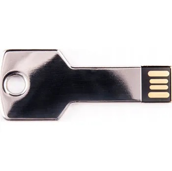 USB flash disk Flash disk MemoRabbit Kovový flash disk ve tvaru klíče (s kroužkem) s gravírováním 8 GB USB 2.0 stříbrný