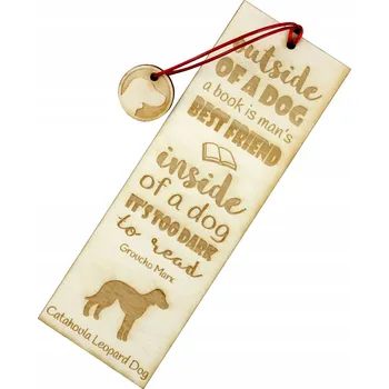 Doplněk ke knize Catahoula Leopard Dog gravírovaná záložka do knihy se psem, jméno psa