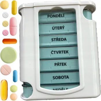 Dávkovač léků Organizér na léky 4 přihrádky na den
